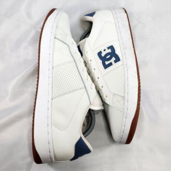 Dc Striker Ice Shoes Low Top White Blue ADYS100624 Gum Sole Clean Men's Size 12 - Picture 5 of 9